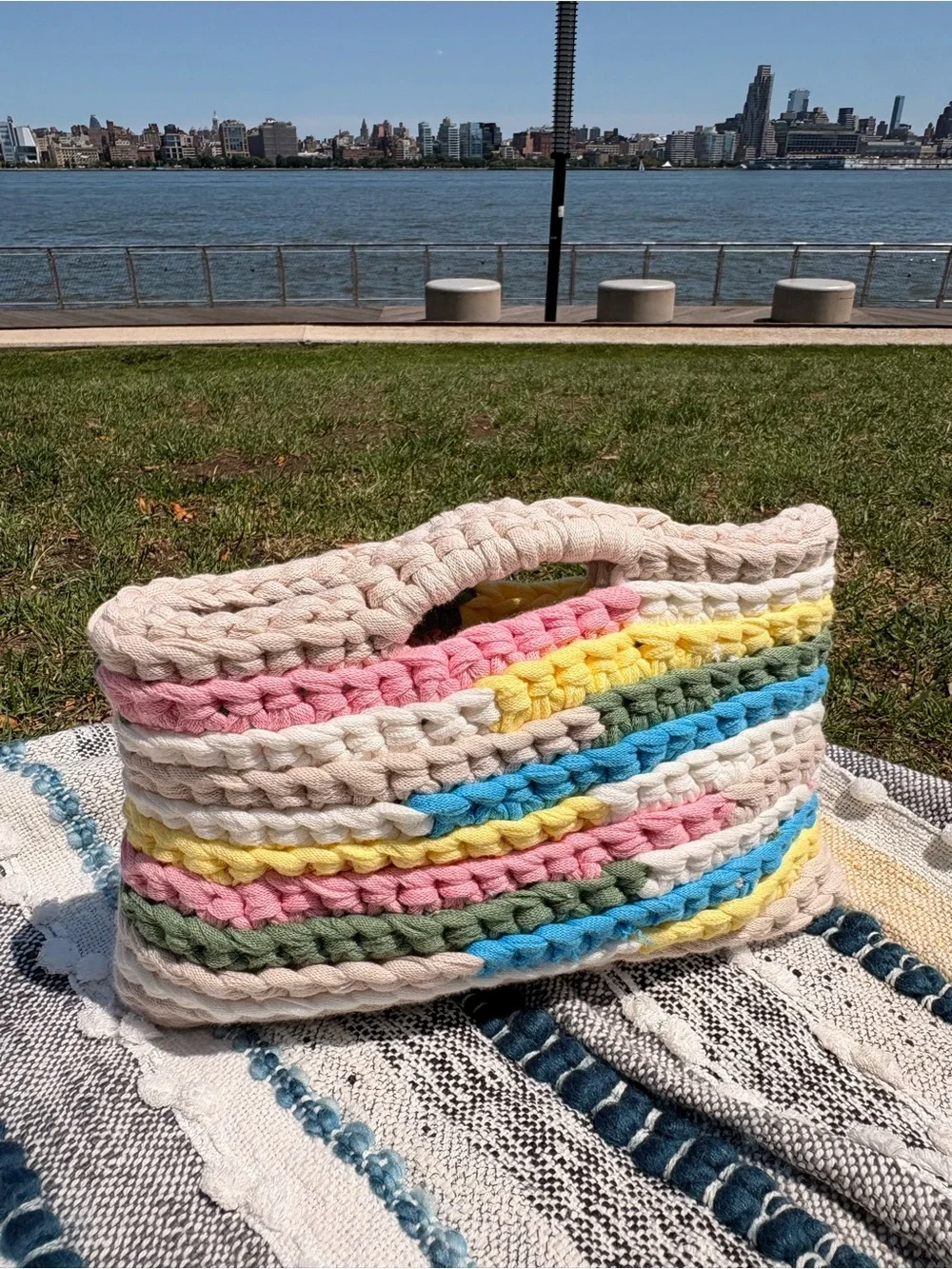 Handmade Multicolor Crochet Clutch